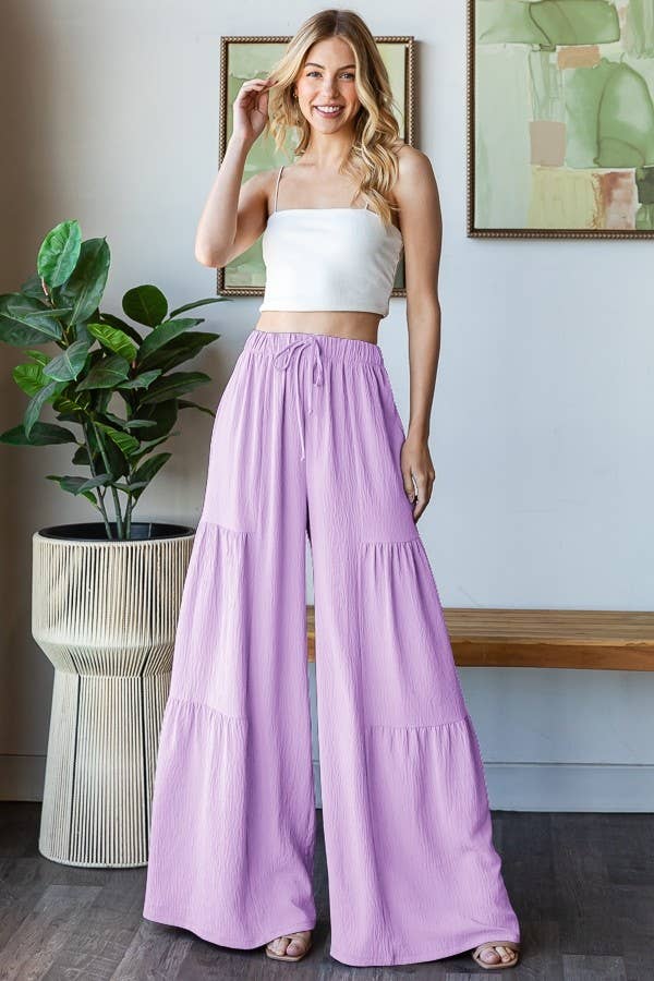 OVER WIDE LEG SOLID PANTS