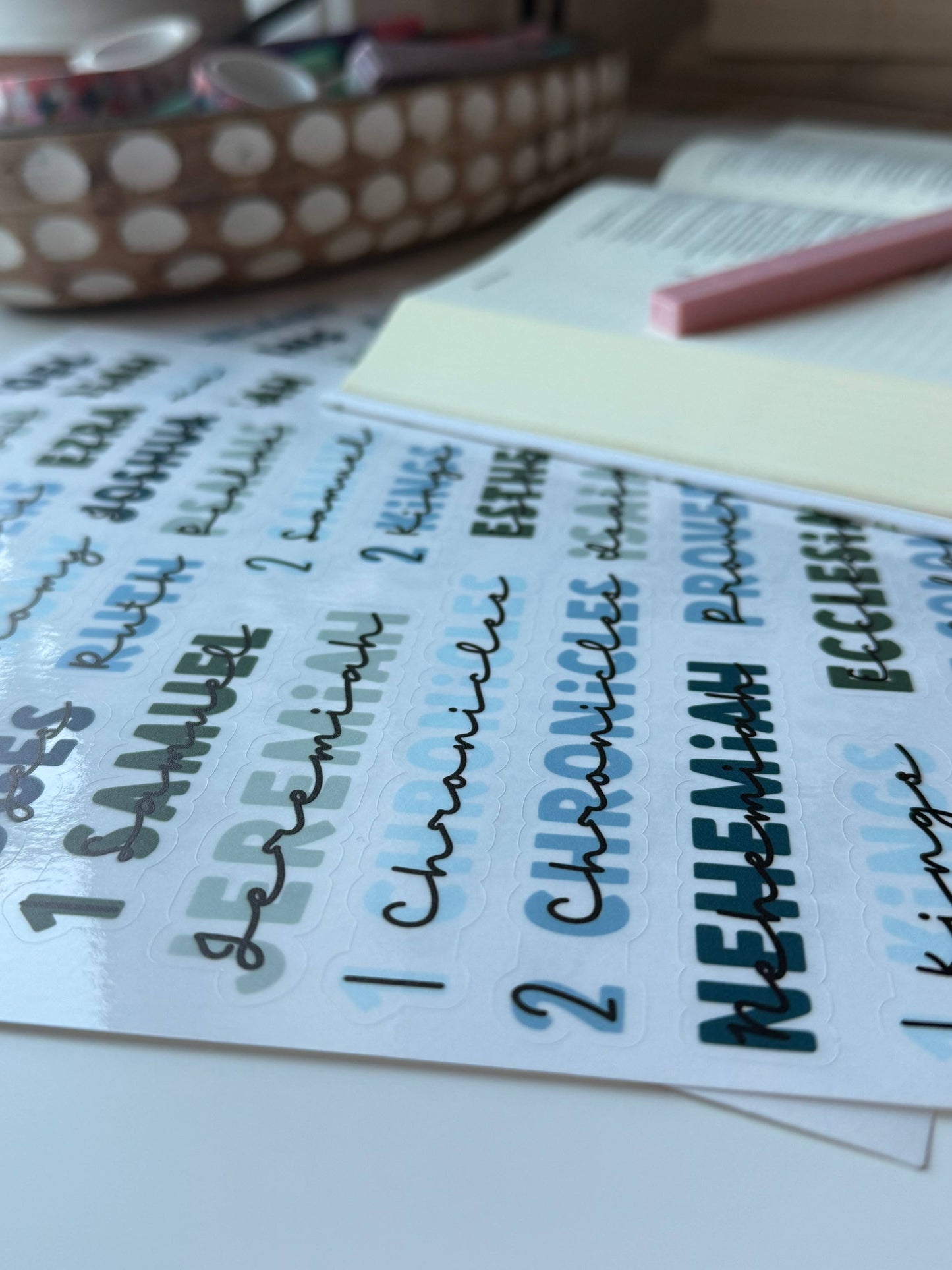 Books of the Bible Header Sticker Labels - NATURE AT NIGHT