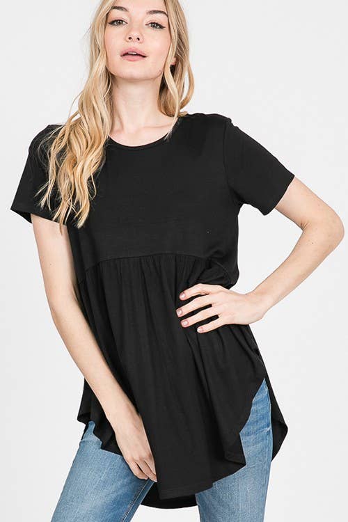 SOLID BABYDOLL TOP