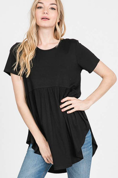 SOLID BABYDOLL TOP