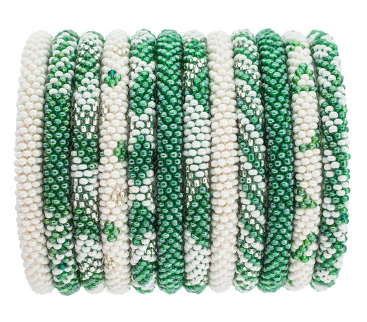 Roll-On® Game Day Bracelet Green and White