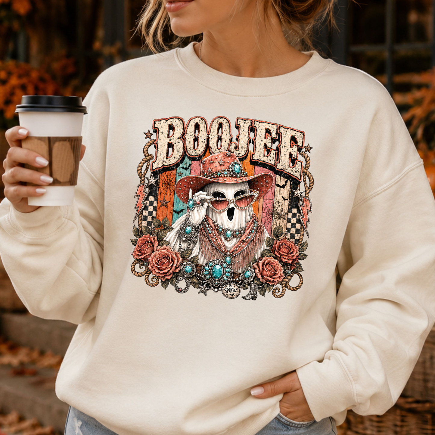 Boojee Cowgirl Ghost Crewneck