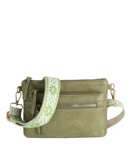 Melissa Multi Zip Pocket Crossbody With Guitar Strap