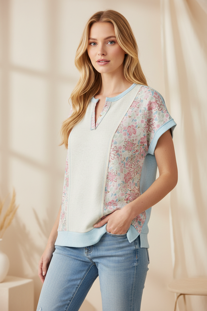 MINT AND CREAM PANEL TOP