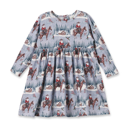 Cowgirl Christmas Girls Dress – Soft Bamboo Holiday Style