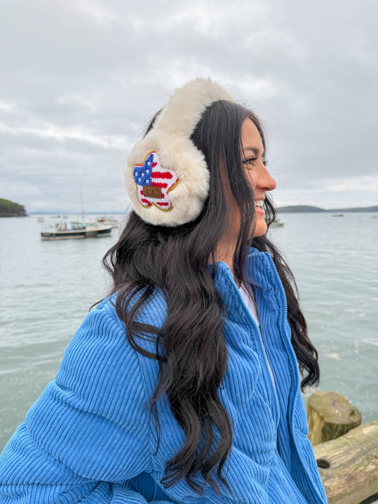 American Star Patch Faux Fur C.C Earmuff WAS $15, NOW $6