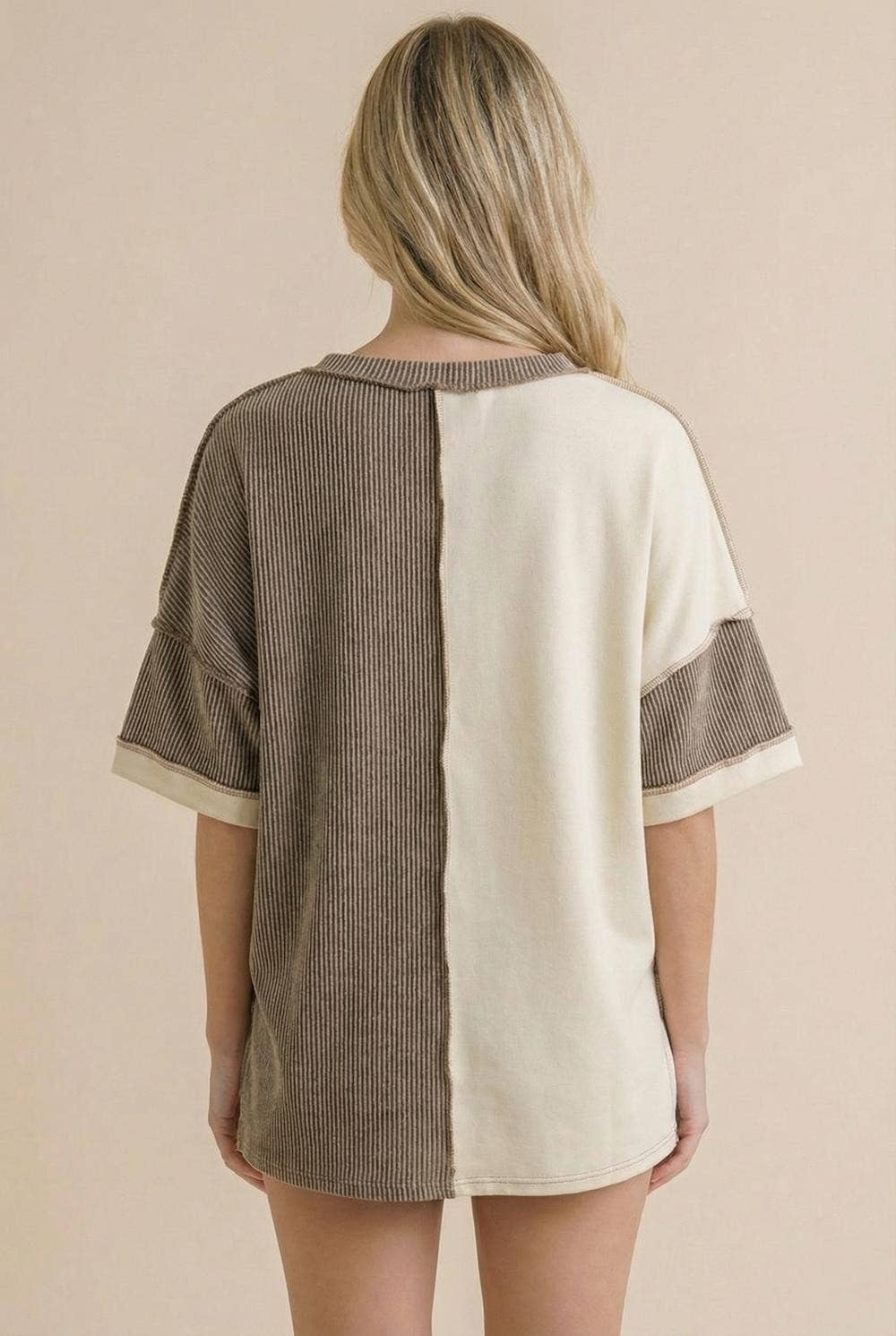 Plus Camo Animal Print Color Block Top