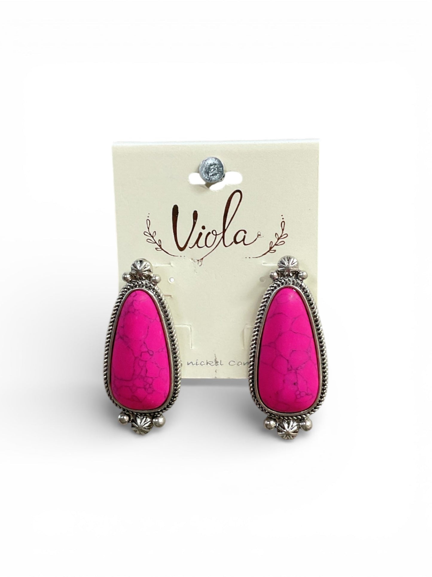PINK MARBLE TEARDROP EARRINGS