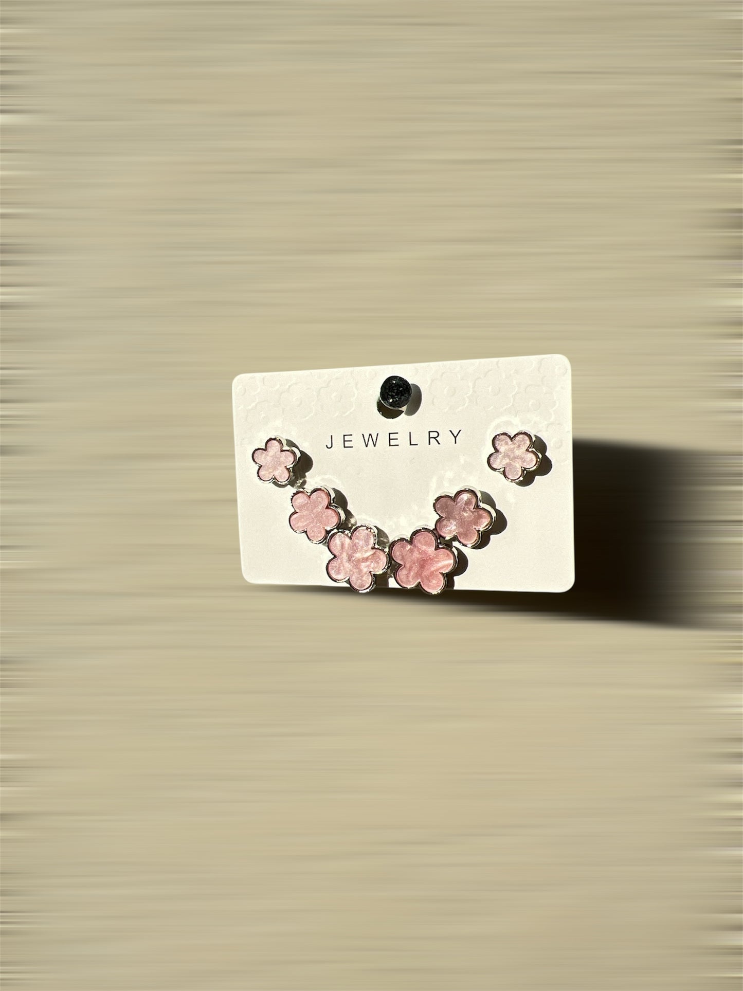 PINK FLOWER SILVER EARRINGS