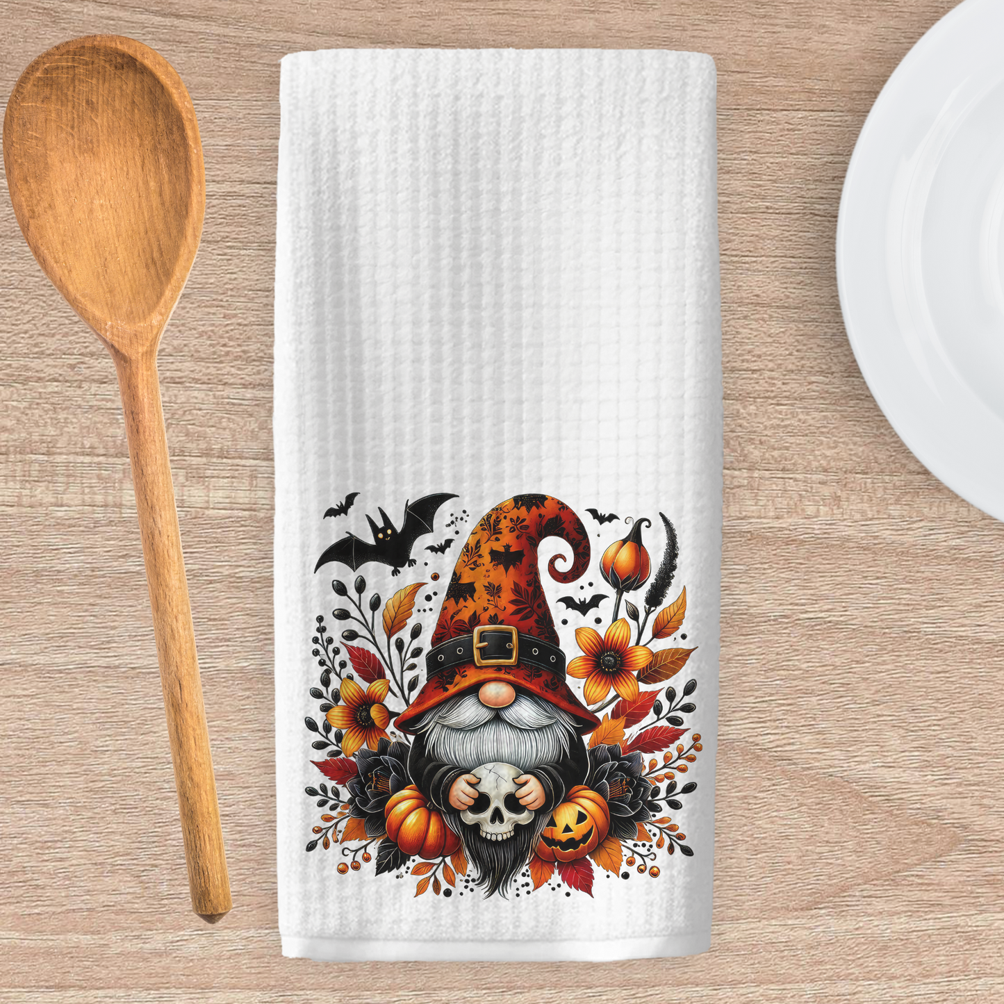 Halloween Gnome Kitchen Tea Towel