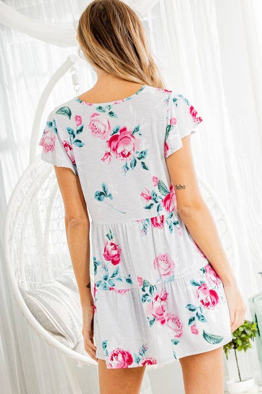 FLORAL TOP WITH RUFFLED