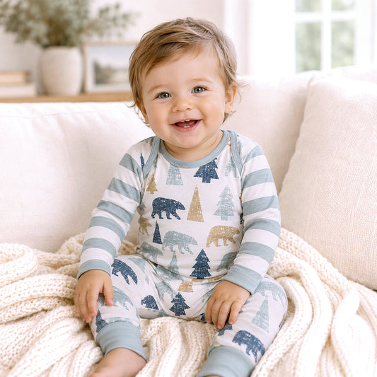 Bear Mountain Baby Boy Cotton Romper