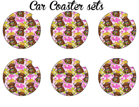 Salty & Saved car coaster set