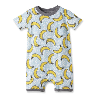 Banana Split Soft Bamboo Shorty Romper for Baby Boys