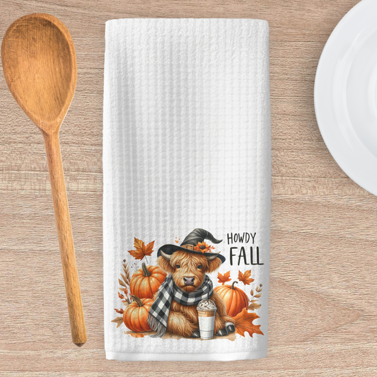Witch Hat & Coffee Highland Kitchen Tea Towel