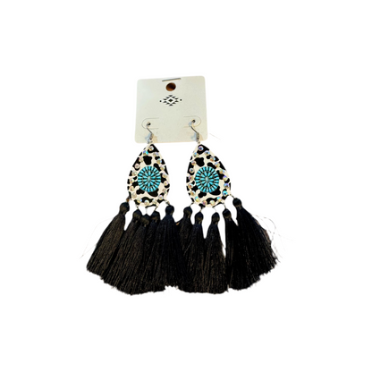 METAL AND TASSEL EARRINGS