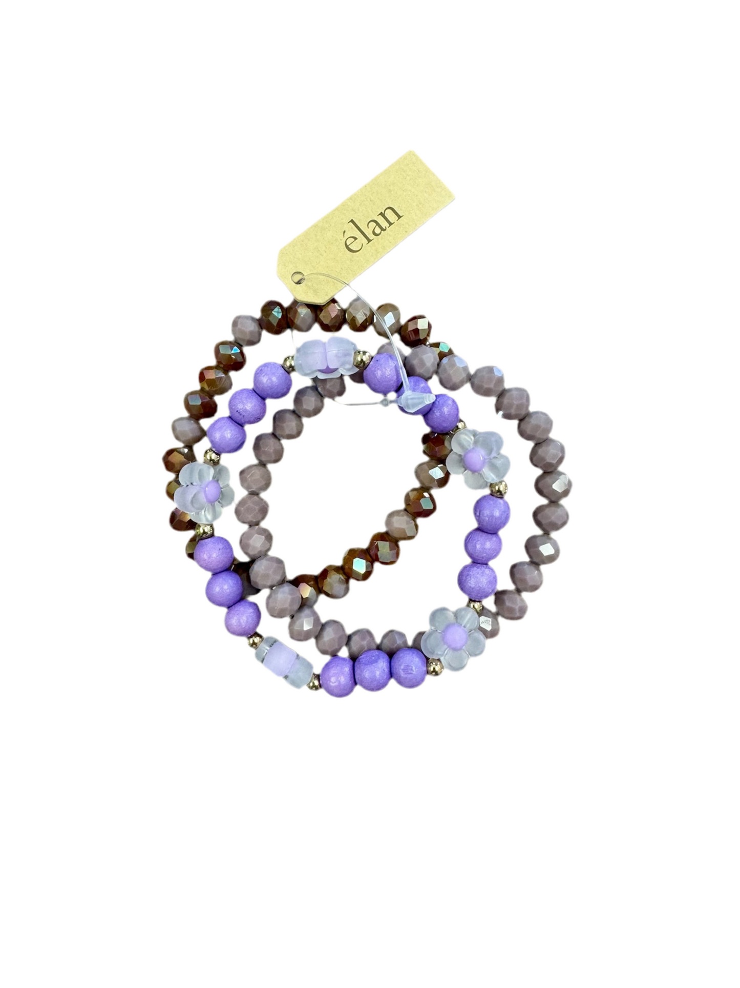 3 PIECE BRACELET STACK WITH FLOWERS