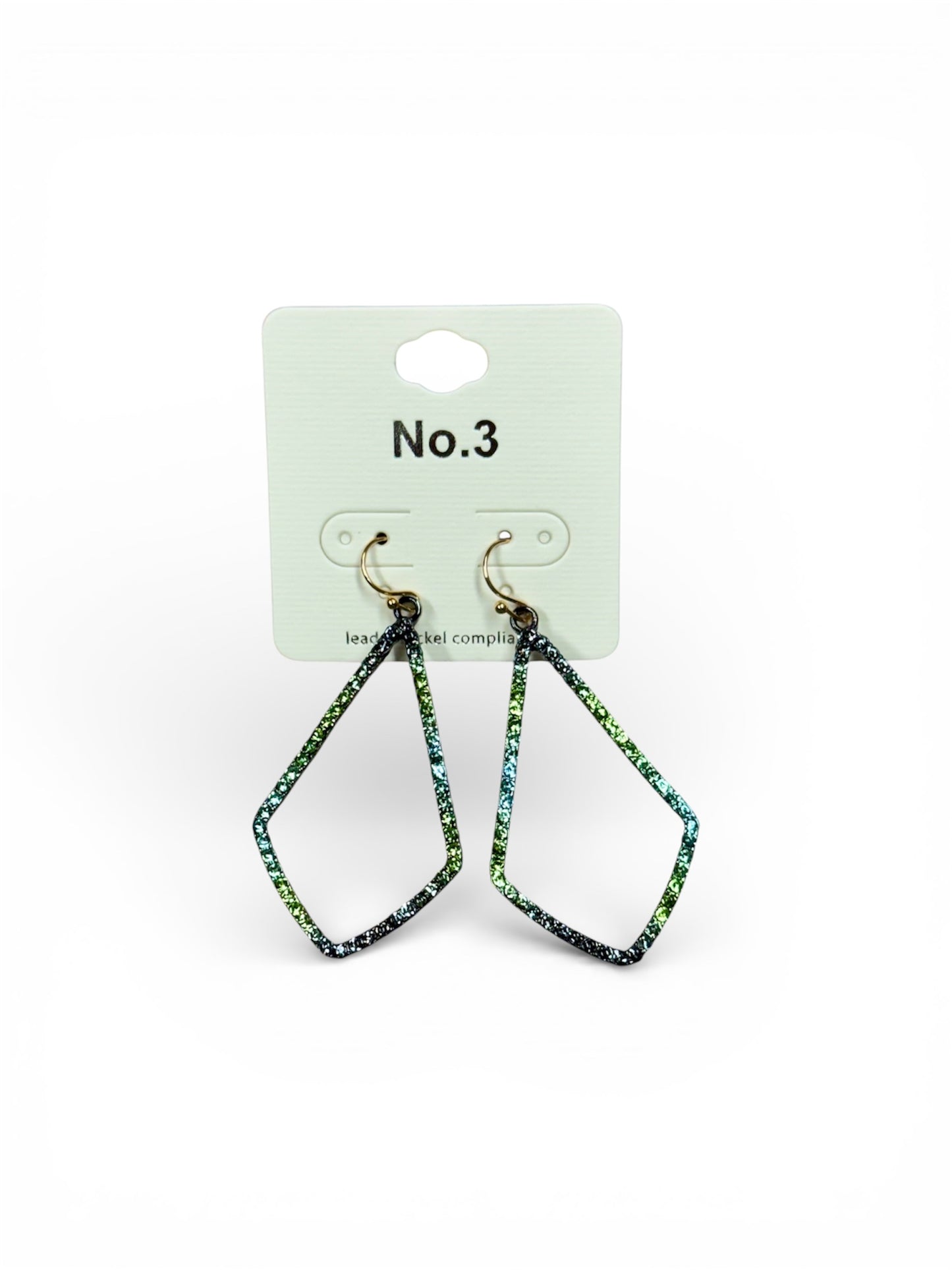 RHINESTONE LINED OMBRE DANGLE EARRINGS