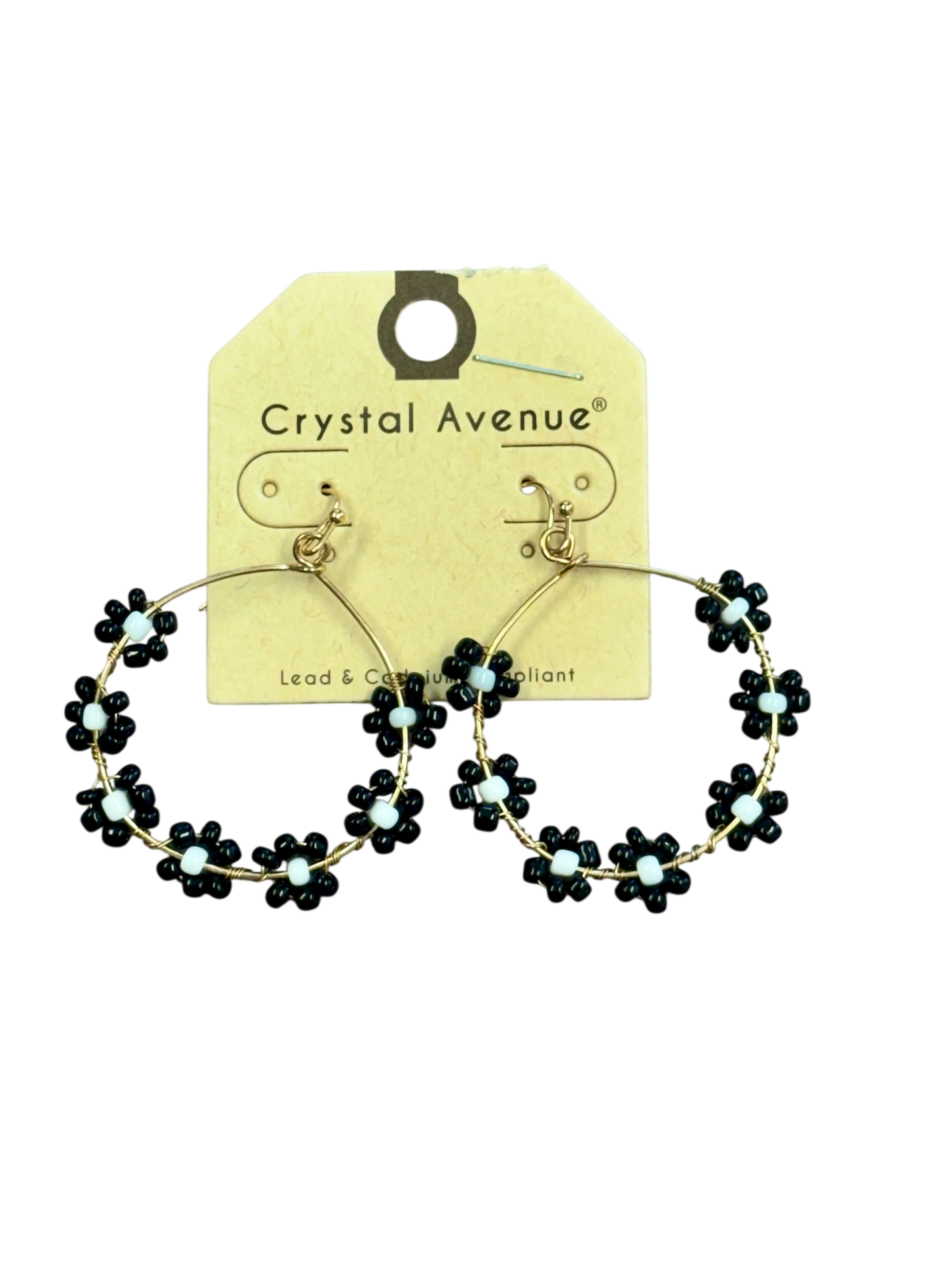 FLOWER BEADED HOOPS