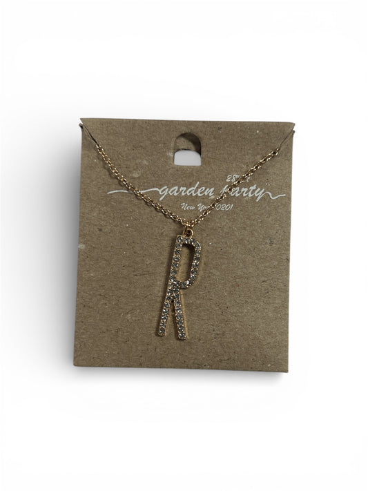 GOLD DIAMOND “R” NECKLACE