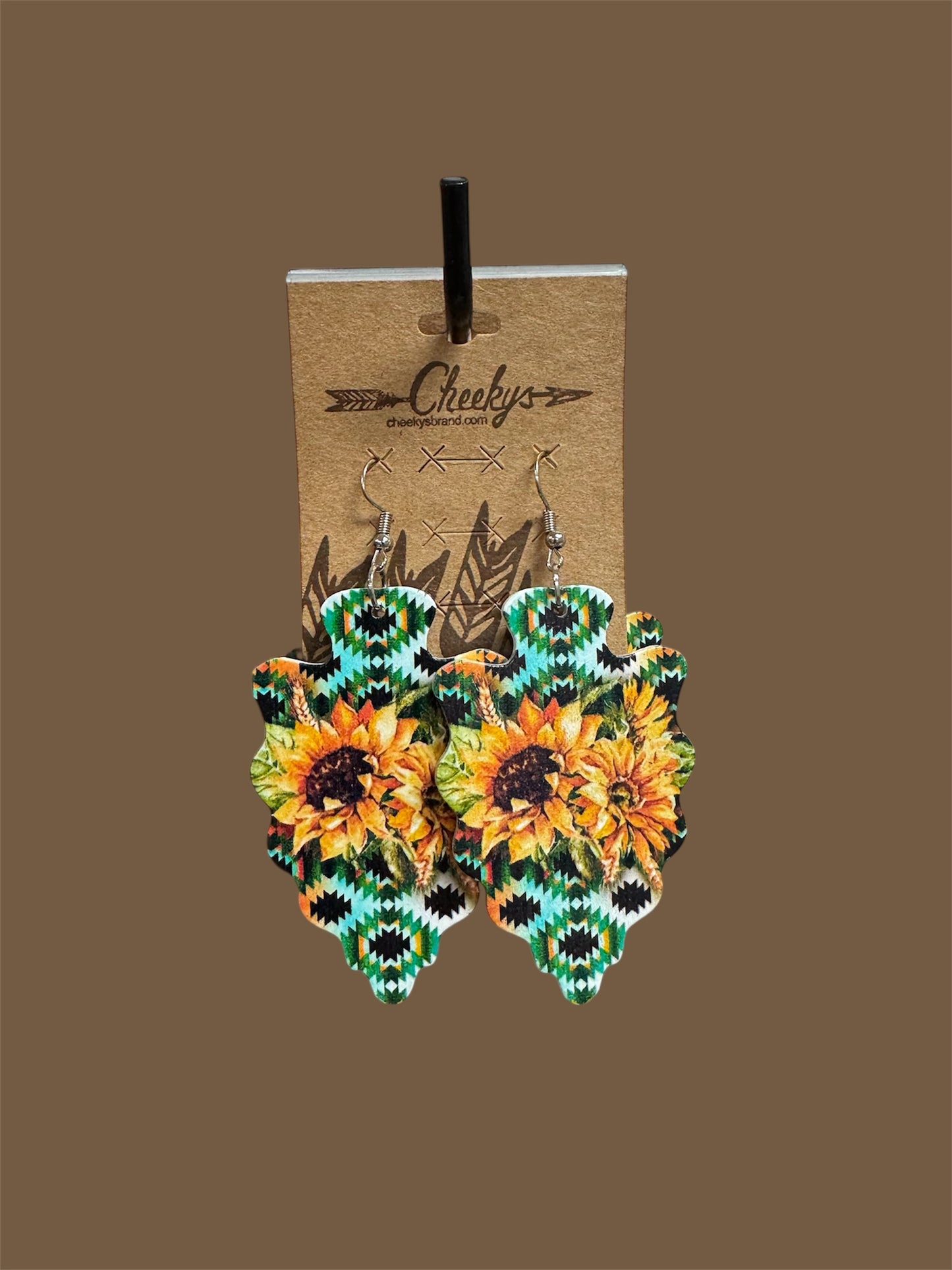 SUNFLOWER ARROWHEAD EARRINGS