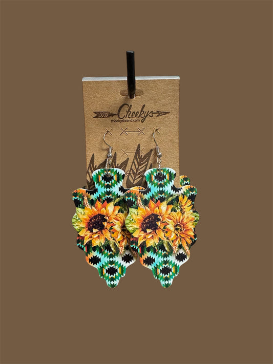 SUNFLOWER ARROWHEAD EARRINGS