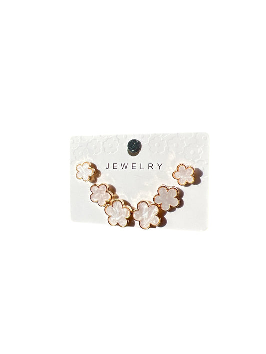 PEARL FLOWER GOLD EARRINGS