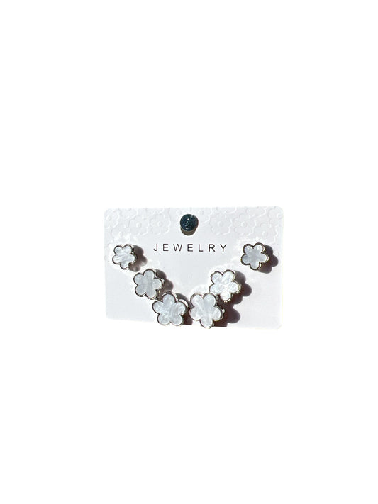 PEARL FLOWER SILVER EARRINGS