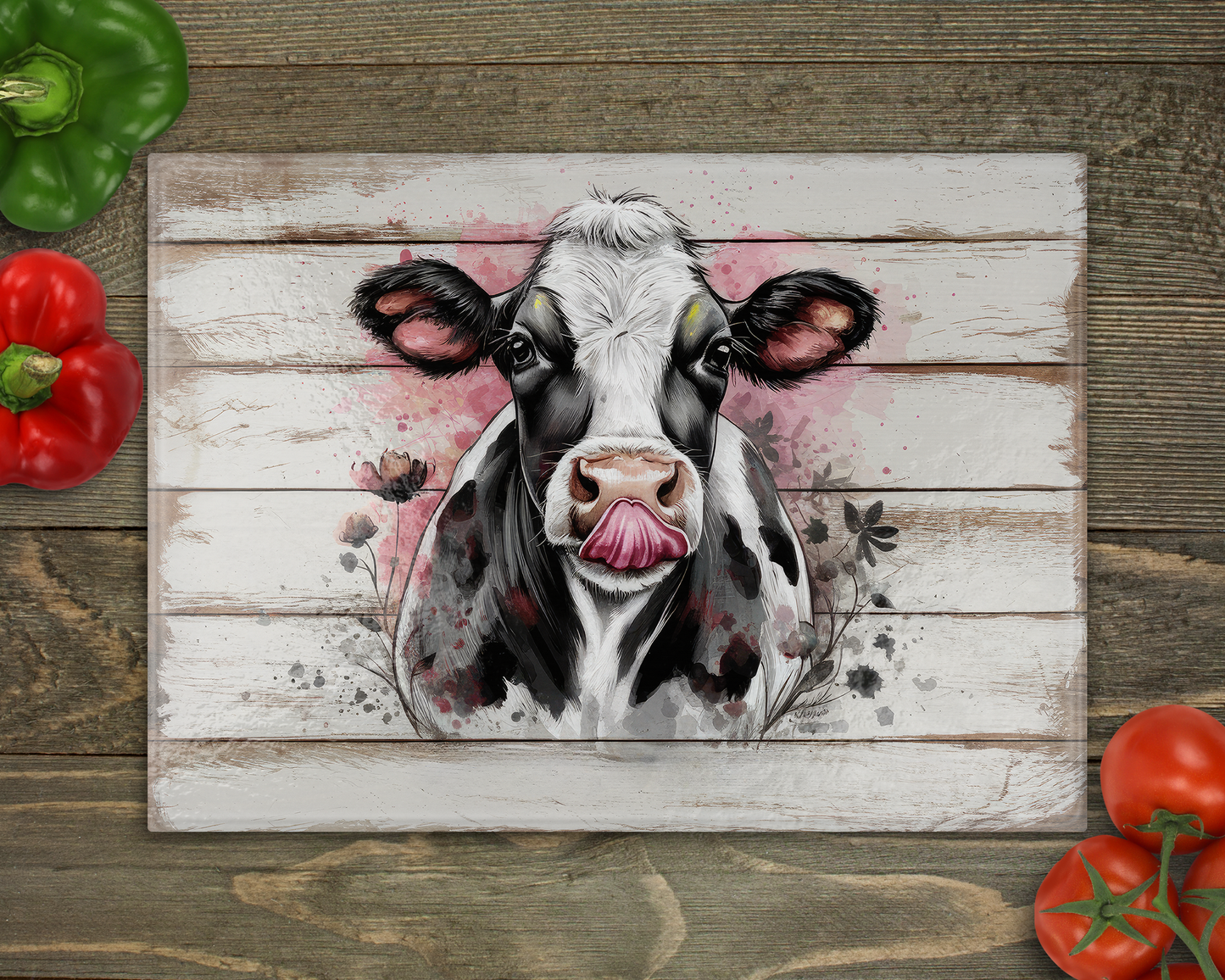 Dairy Cow Glass Cutting Board