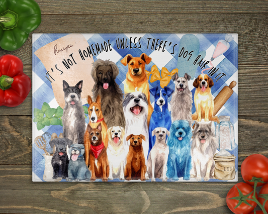 Dogs Hair Glass Cutting Board