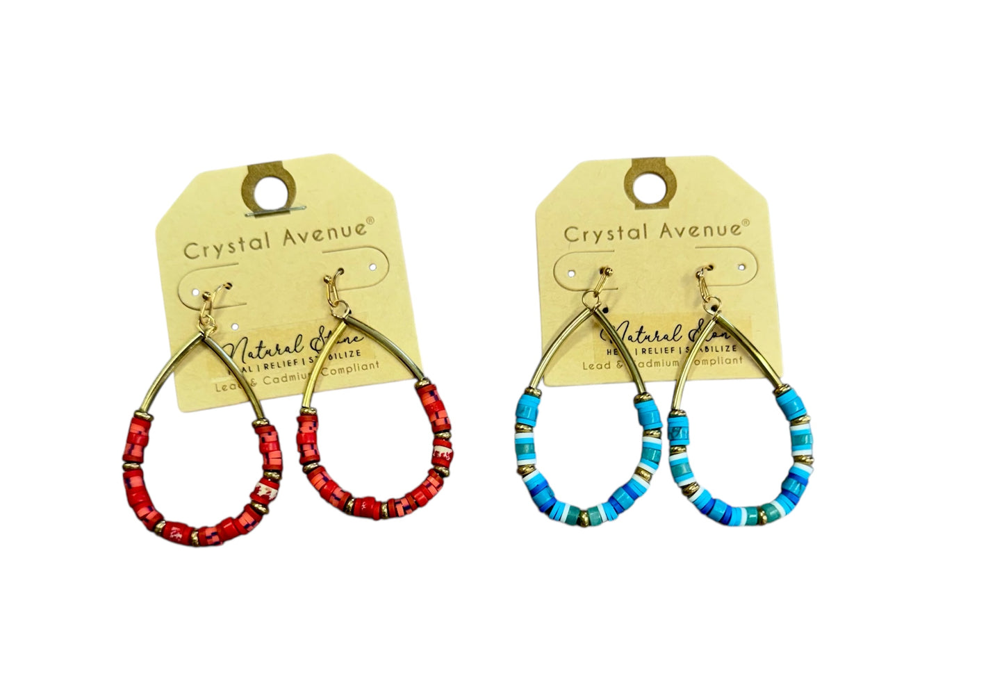 CLAY DISC TEAR DROP EARRINGS