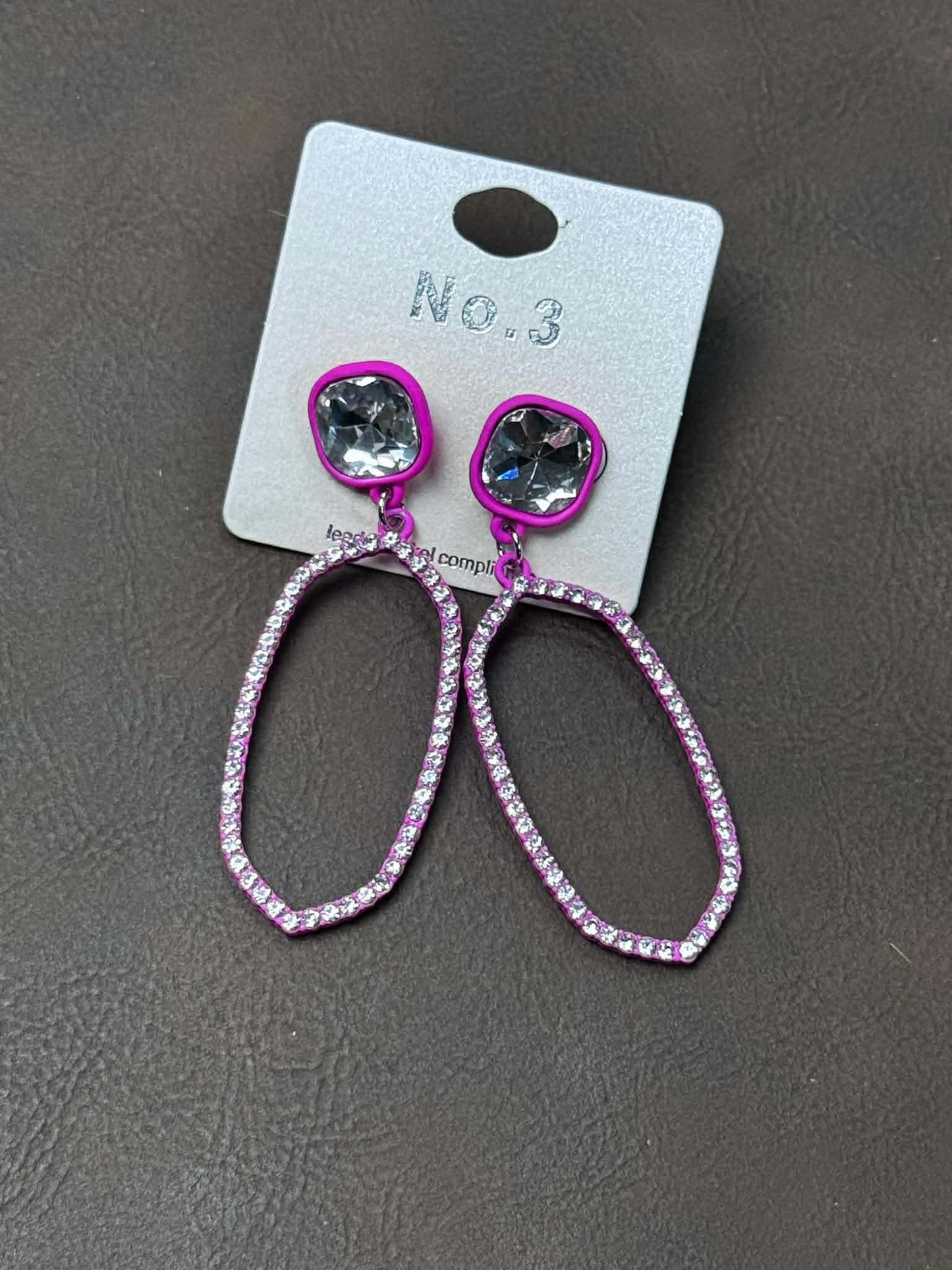 OVAL DANGLE EARRINGS WITH AB