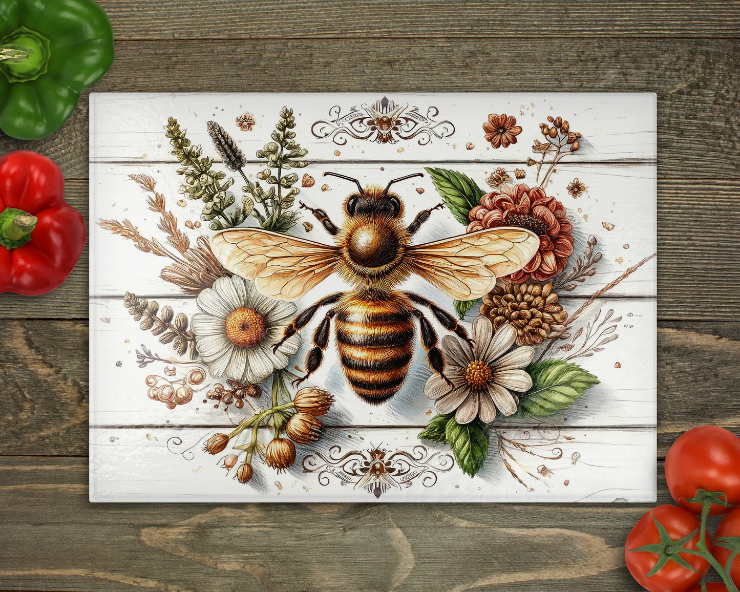 Honeybee Glass Cutting Board