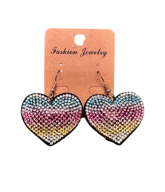 Rhinestone Heart Earrings