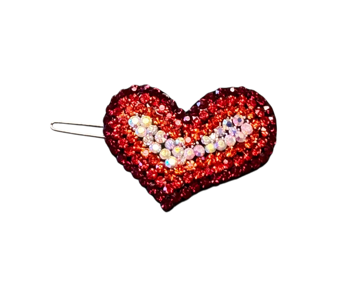 Rhinestone heart hair clip