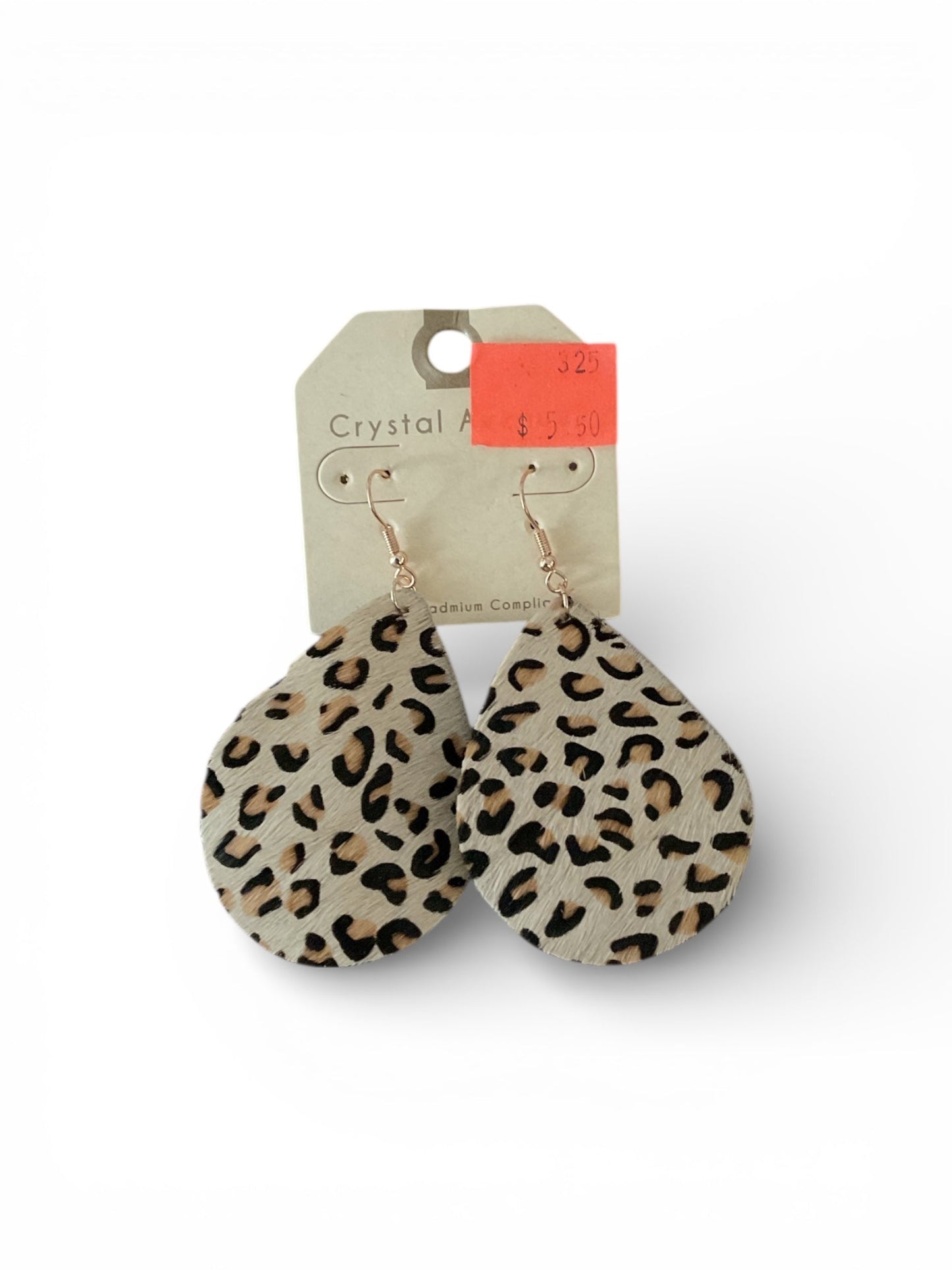 LEATHER LEOPARD EARRINGS
