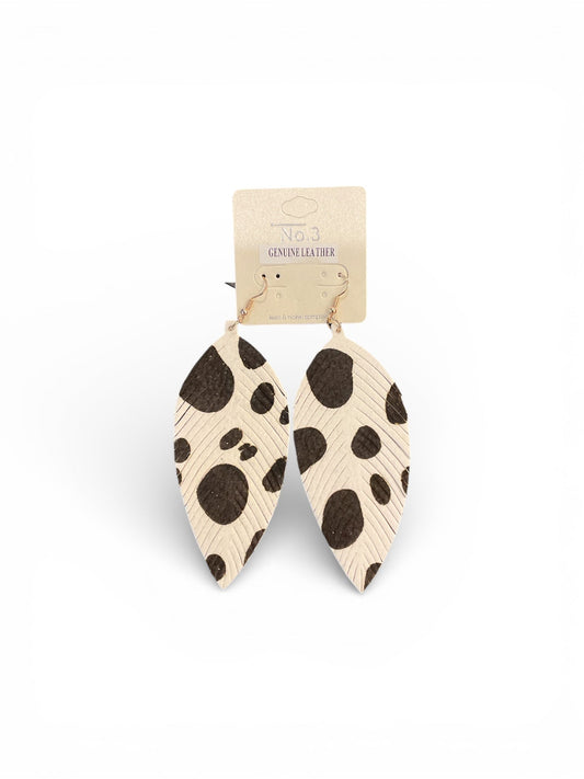 LEATHER COW CUT EARRINGS