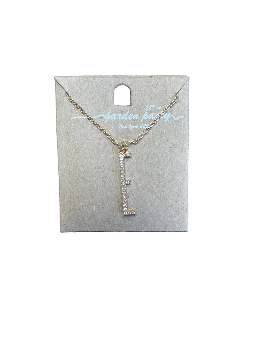 GOLD DIAMOND "E" NECKLACE
