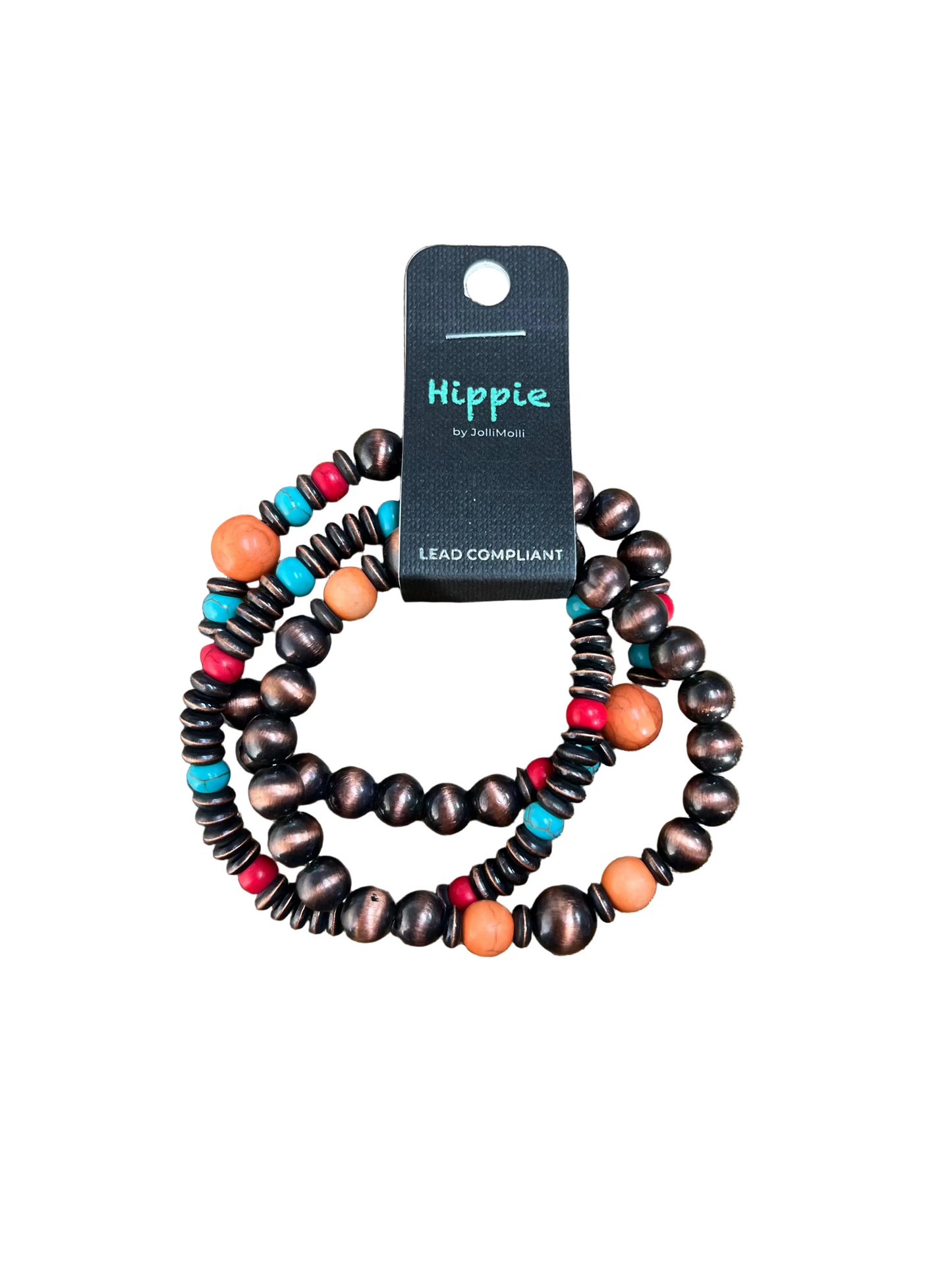 MULTICOLOR COPPER NAVAJO BEAD BRACELET