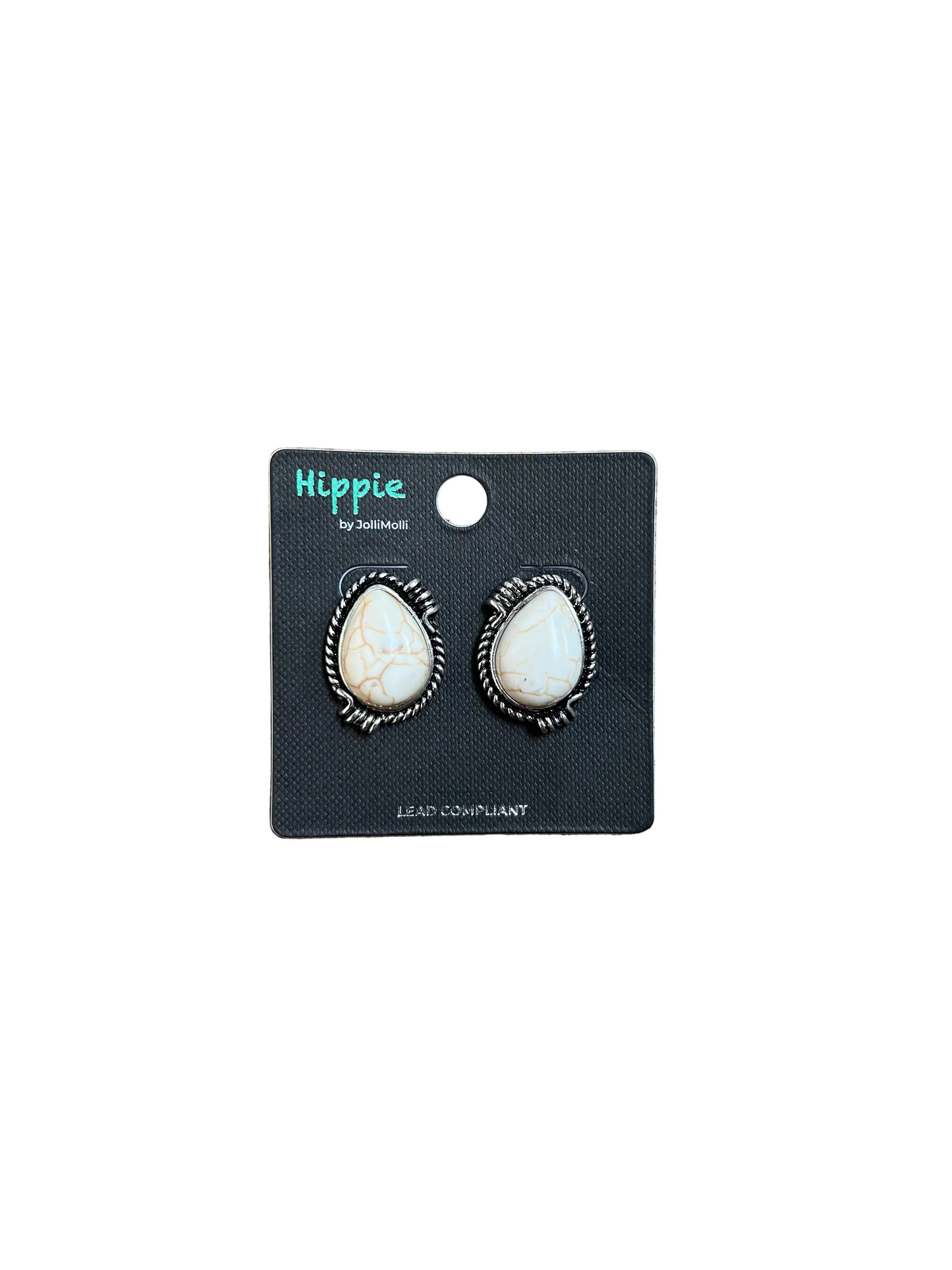 WHITE MARBLE TEARDROP EARRINGS