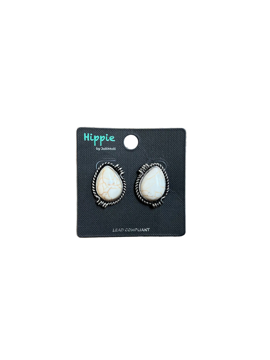 WHITE MARBLE TEARDROP EARRINGS