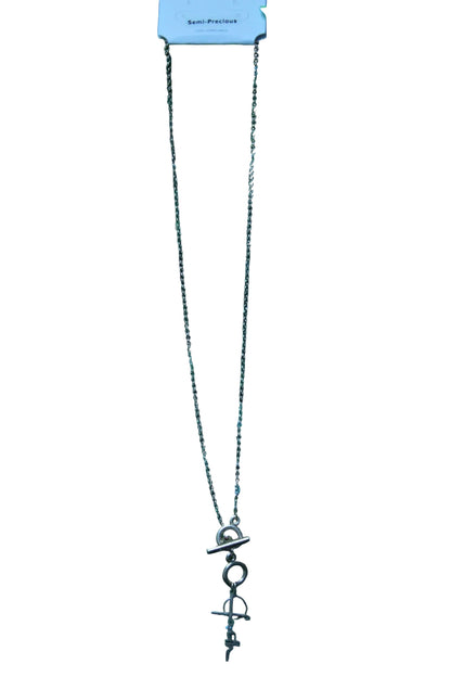 SEMI-PRECIOUS GOLD CHAIN FAITH NECKLACE