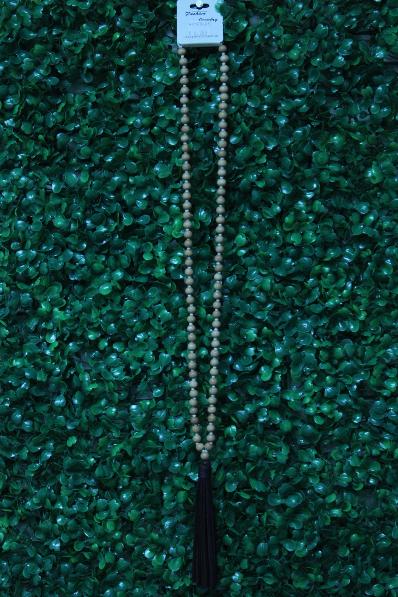BROWN LEATHER BEADED NECKLACE