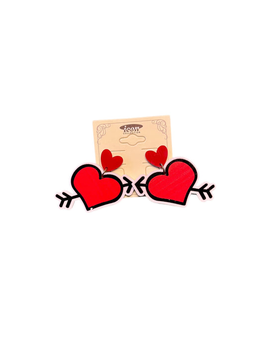 HEART WITH ARROW EARRINGS