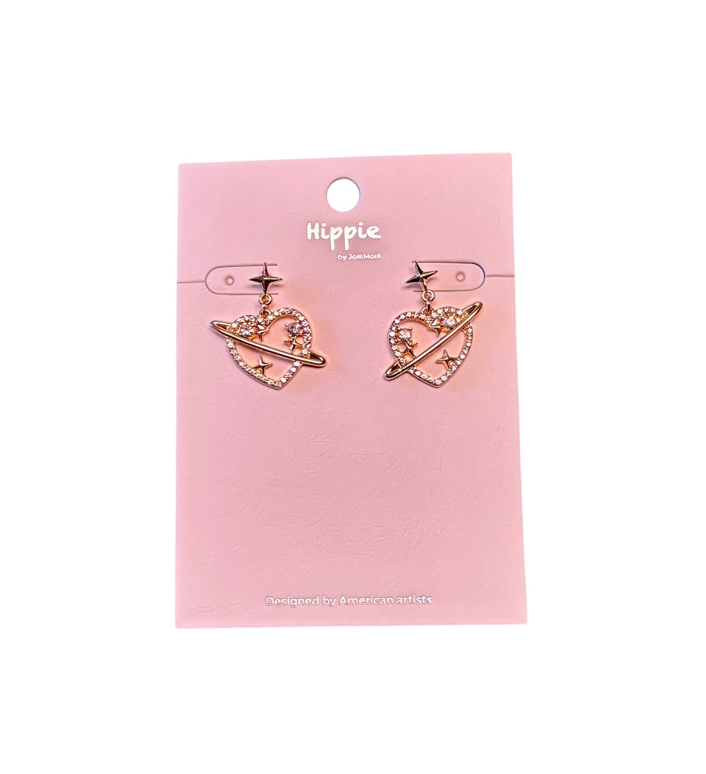 RHINESTONE HEART EARRING