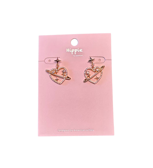 RHINESTONE HEART EARRING