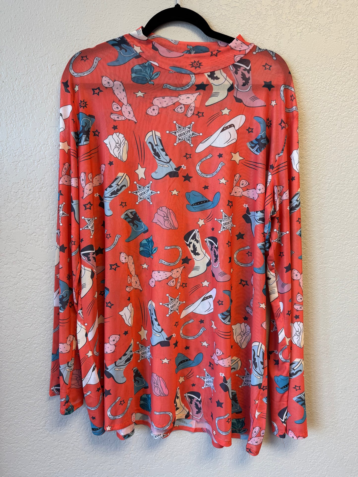 SHEER MESH WESTERN SHIRT