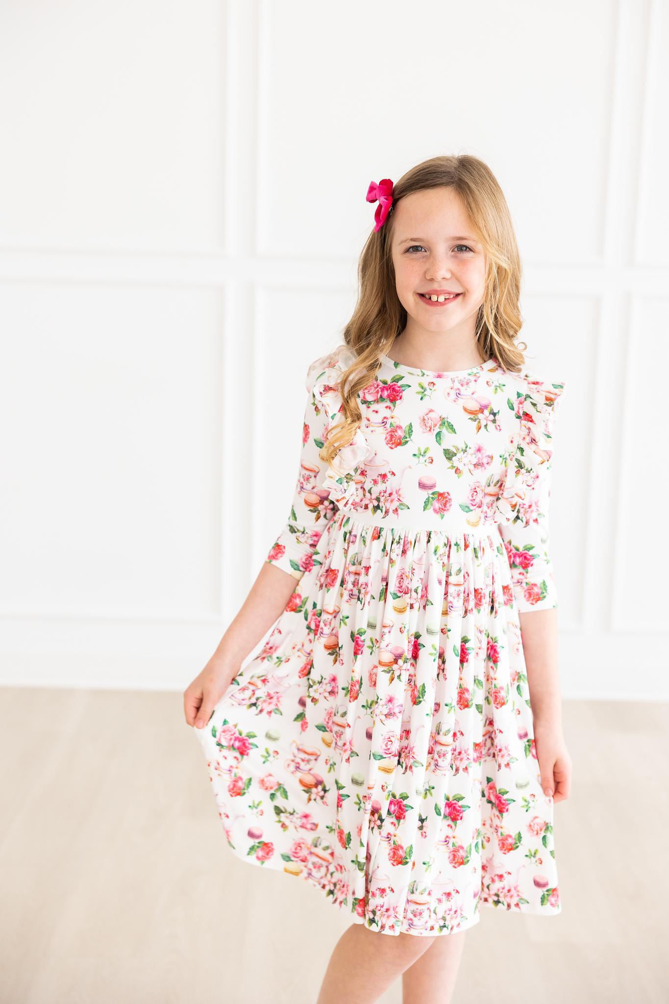 SALE Macarons & Tea Ruffle Twirl Dress