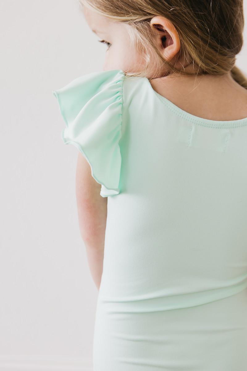 SALE Pastel Green S/S Flutter Sleeve Leotard