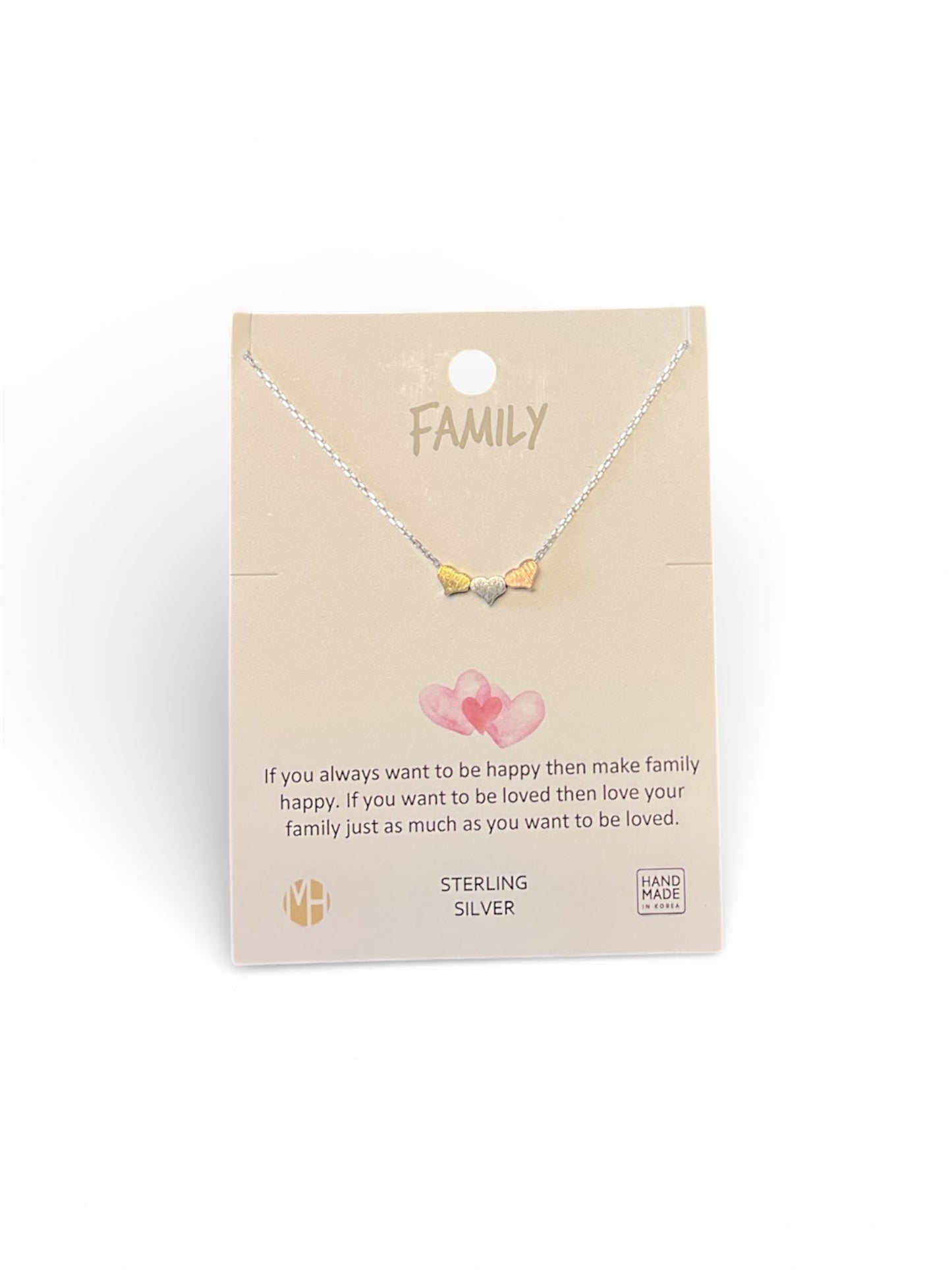 3 HEART NECKLACE - GOLD , SILVER, ROSE GOLD
